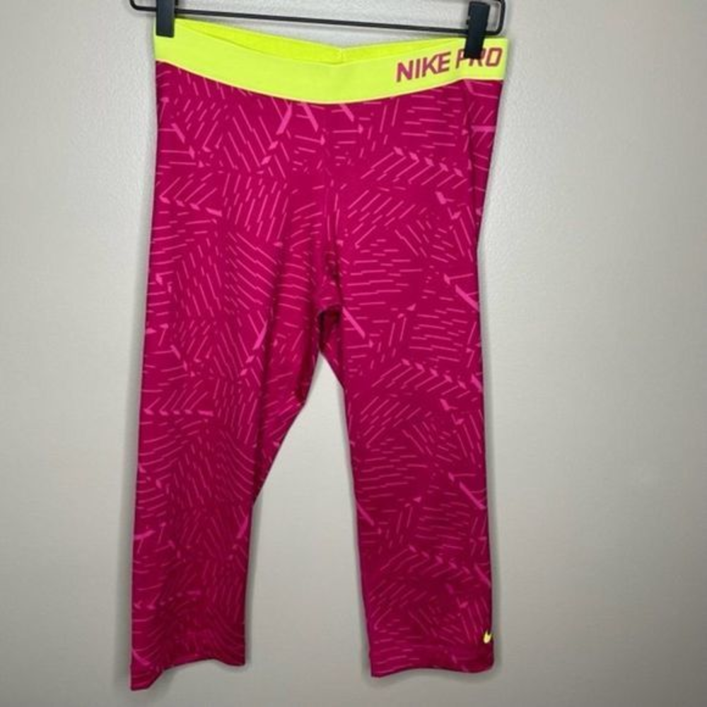 Nike Pro Pink Yellow Capri‎ Leggings